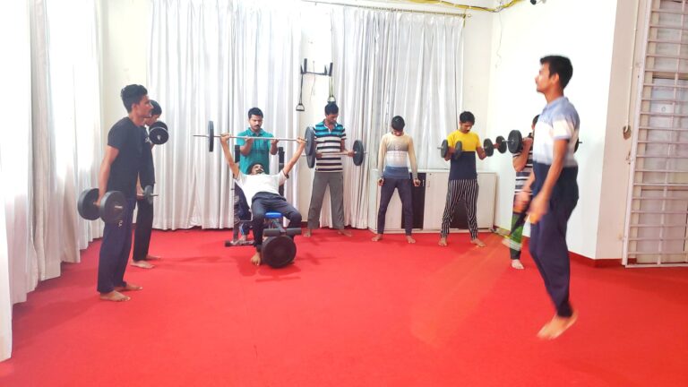 Gym training at recovery centre.