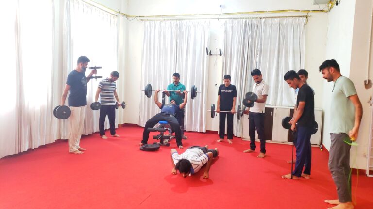 Patients doing strength exercises.