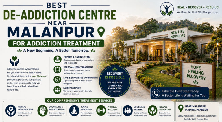 Best De-Addiction Centre Near Malanpur for Addiction Treatment