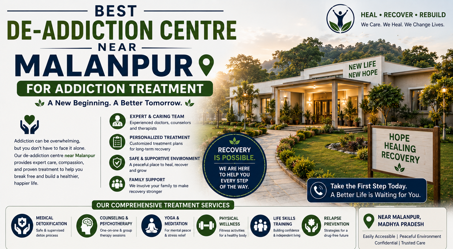 Best De-Addiction Centre Near Malanpur for Addiction Treatment