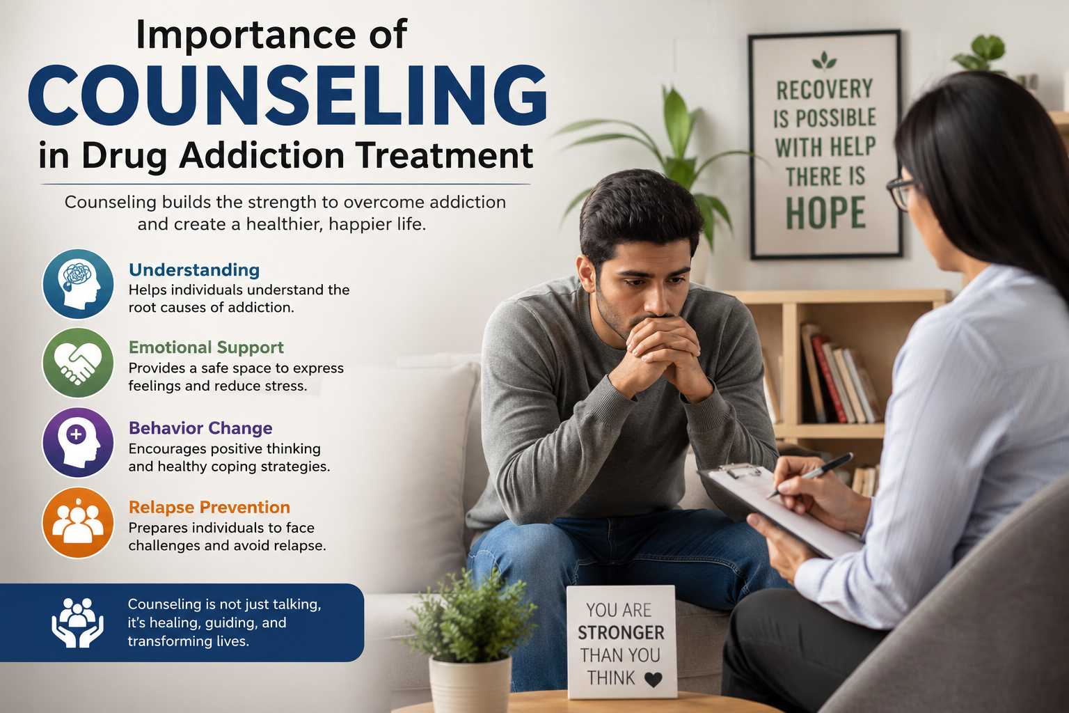Importance of counseling in addiction treatment