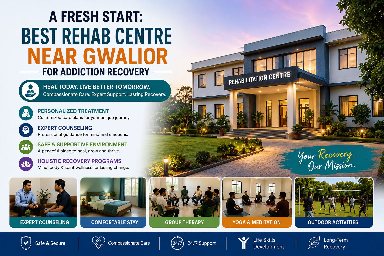 A Fresh Start: Best Rehab Centre Near Gwalior for Addiction Recovery