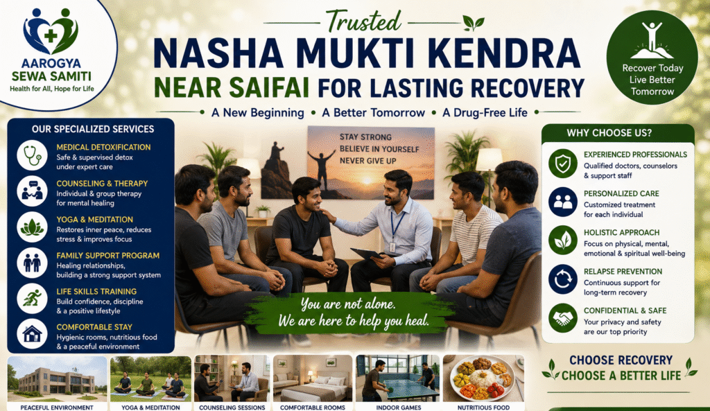 Trusted Nasha Mukti Kendra Near Saifai for Lasting Recovery